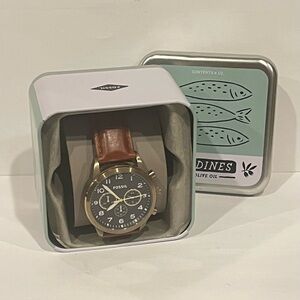 Men’s Authentic Fossil Flynn Pilot Chronograph Watch BQ2256 43MM GoldTone